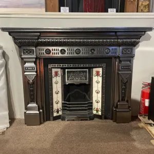 Polished cast iron mantel